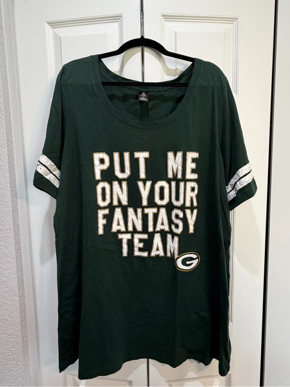 NFL Green Bay Packers Green Graphic Tee Sleepwear Size 22/24 100% Cotton